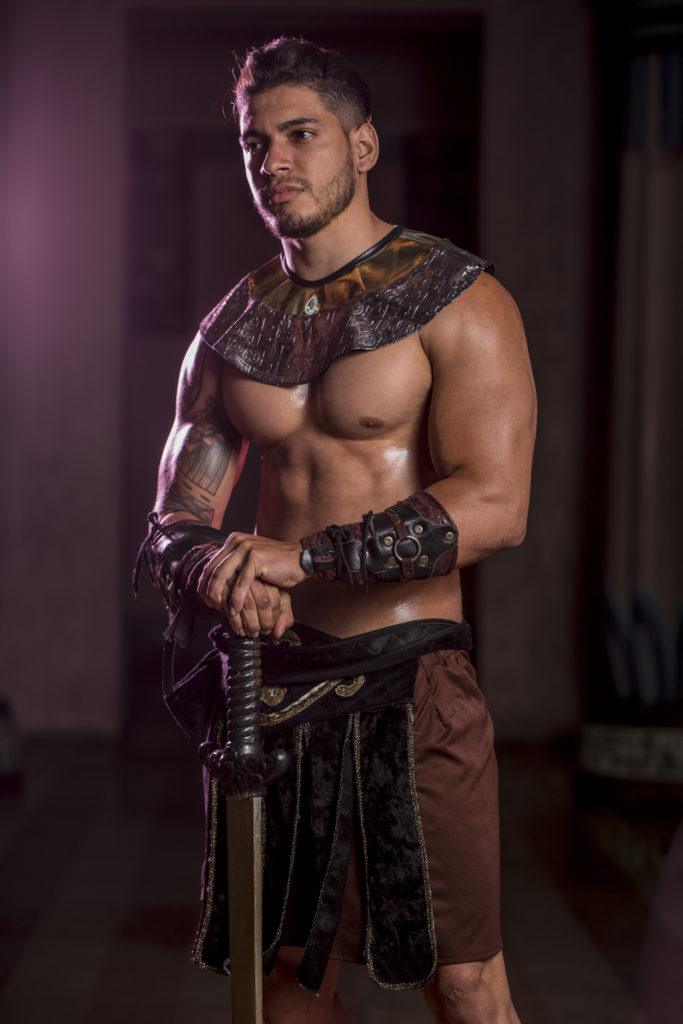 Muscular Brent Snake emperor cosplay